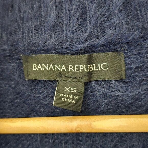 Banana Republic Holiday Eyelash Open Long Duster Cardigan in Navy - Picture 8 of 12